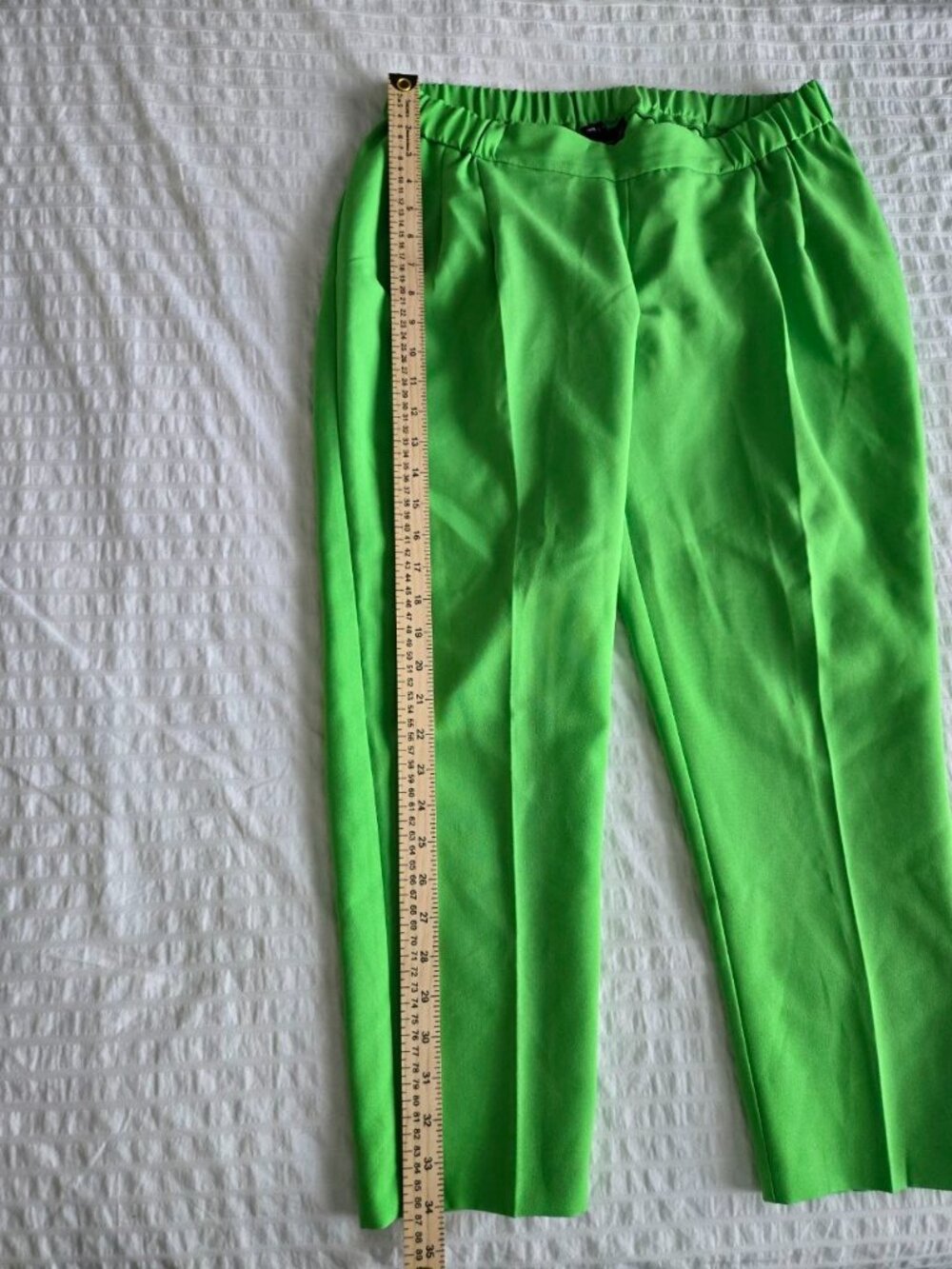 ASOS Design Maternity Neon Green Tapered Pants Size US 6 EU 38 Pull On Pregnancy - Picture 9 of 9